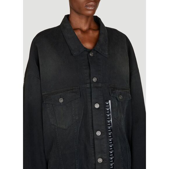 Balenciaga | Jackets & Coats | Balenciaga Size Sticker Denim Jacket ...